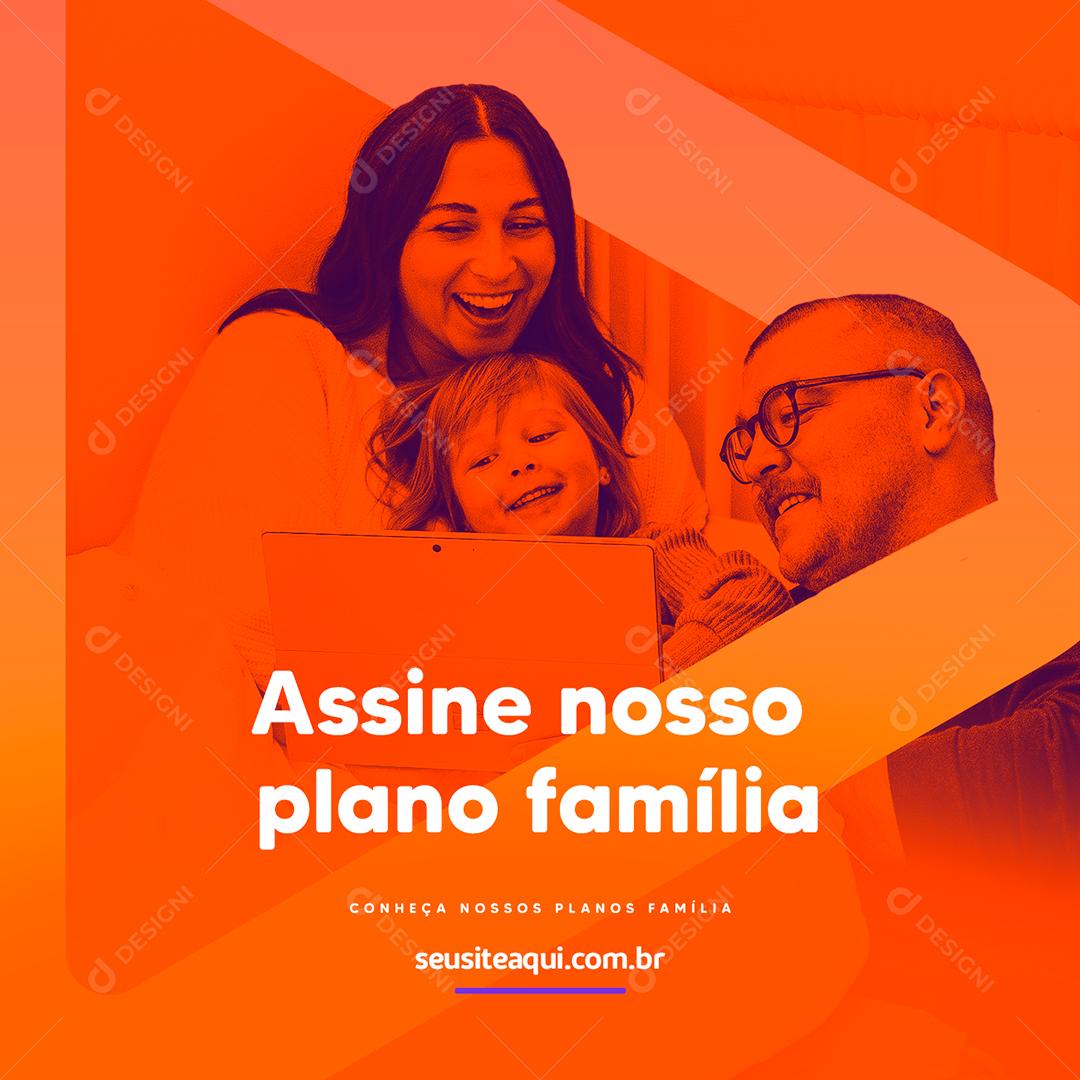 Social Media IPTV Assine Nosso Plano Família PSD Editável
