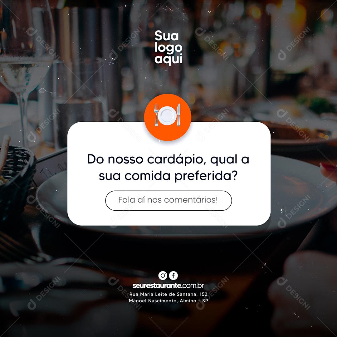 Social Media Culinária Restaurante Do Nosso Cardápio PSD Editável
