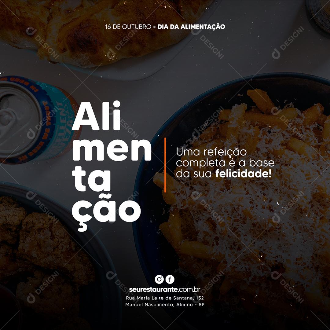 Social Media Culinária Alimentação Uma Refeição PSD Editável