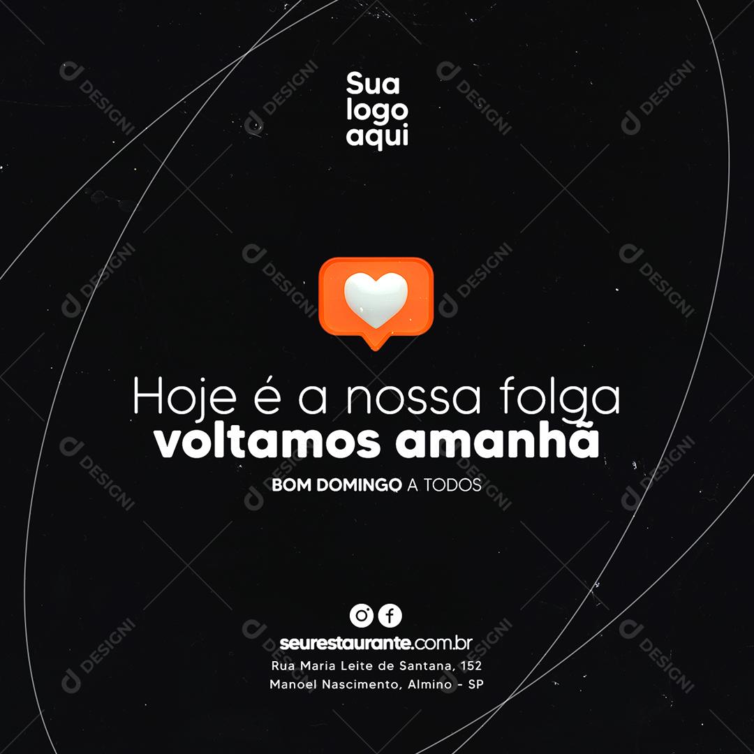 Social Media Culinária Gastronômica Hoje é a Nossa Folga PSD Editável