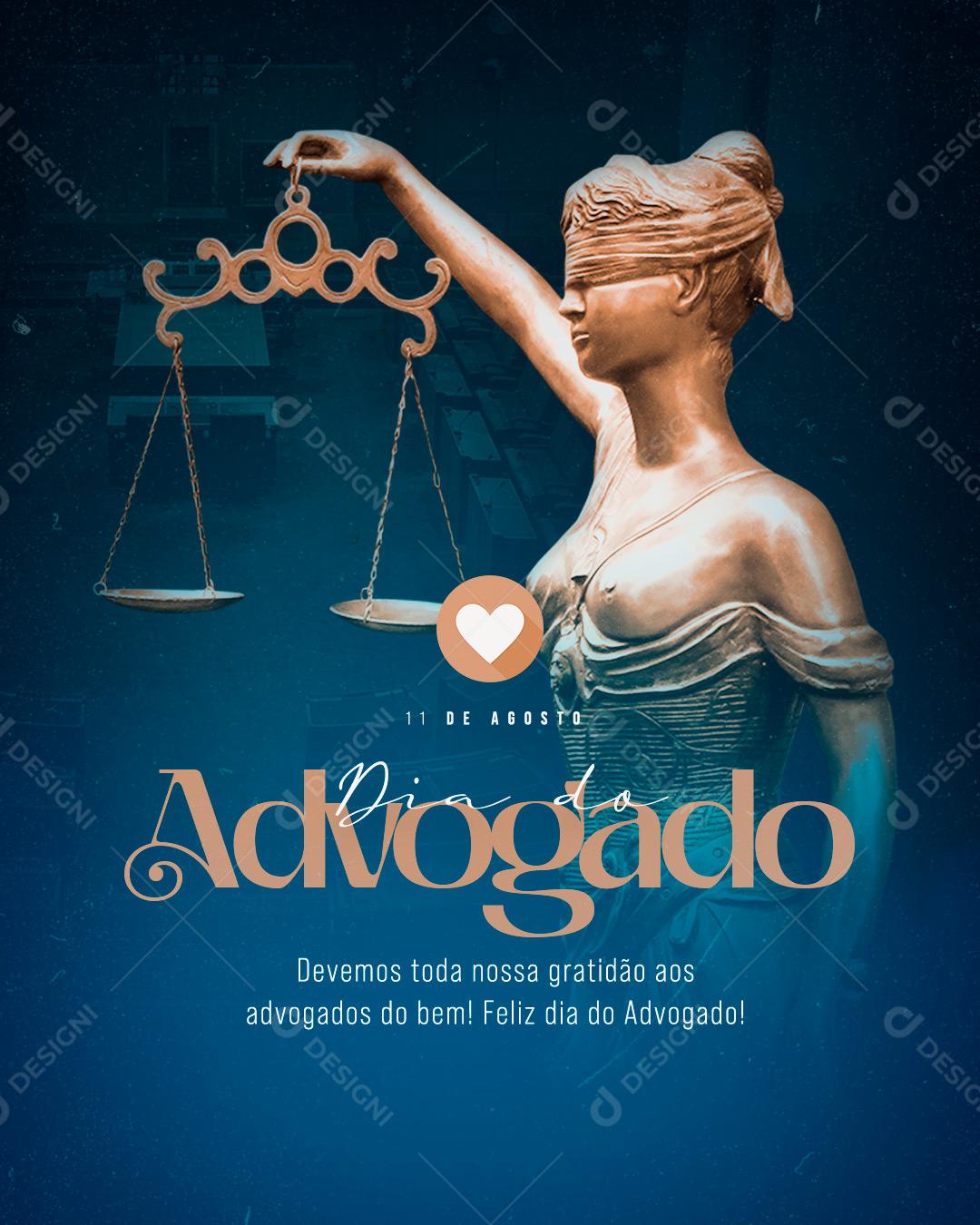 Social Media Dia do Advogado 11 de Agosto PSD Editável