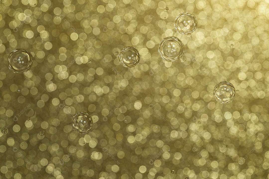 Bokeh dourado abstrato redondo