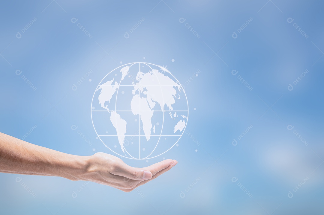 Conceito de amar o mundo / o mundo está nas mãos dos humanos