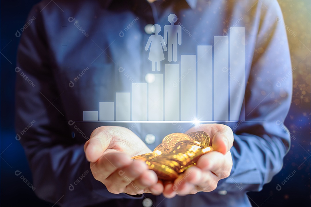 Empresário exibem gráficos para negociar dinheiro em todo o mundo