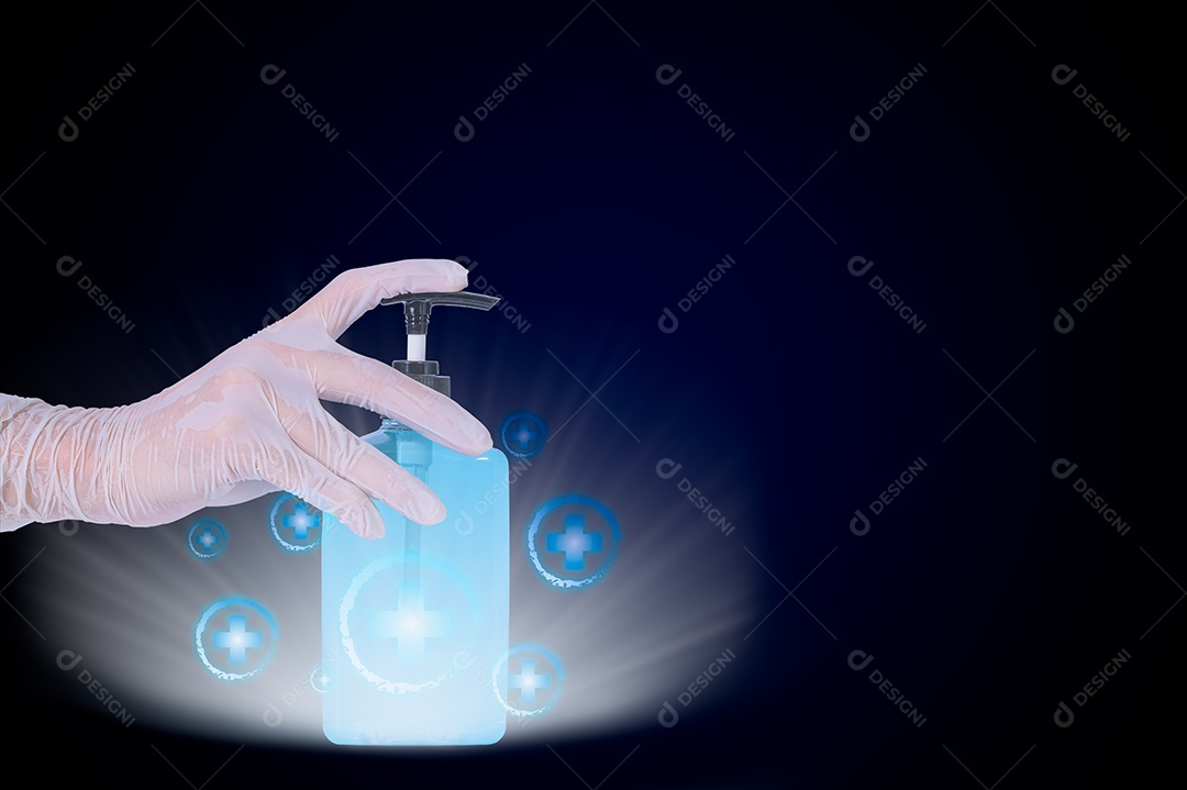 Gel de álcool Coronavírus ou remoção do vírus covic-19