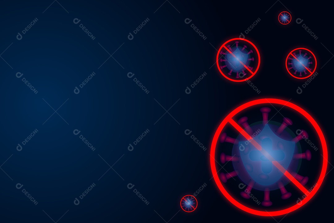 Fundo azul com proteção anti-coronavírus (COVID-19)