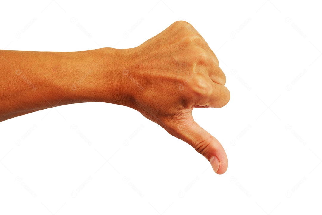 Mostre a mão em gesto de digitalizar o dedo isolado no fundo branco