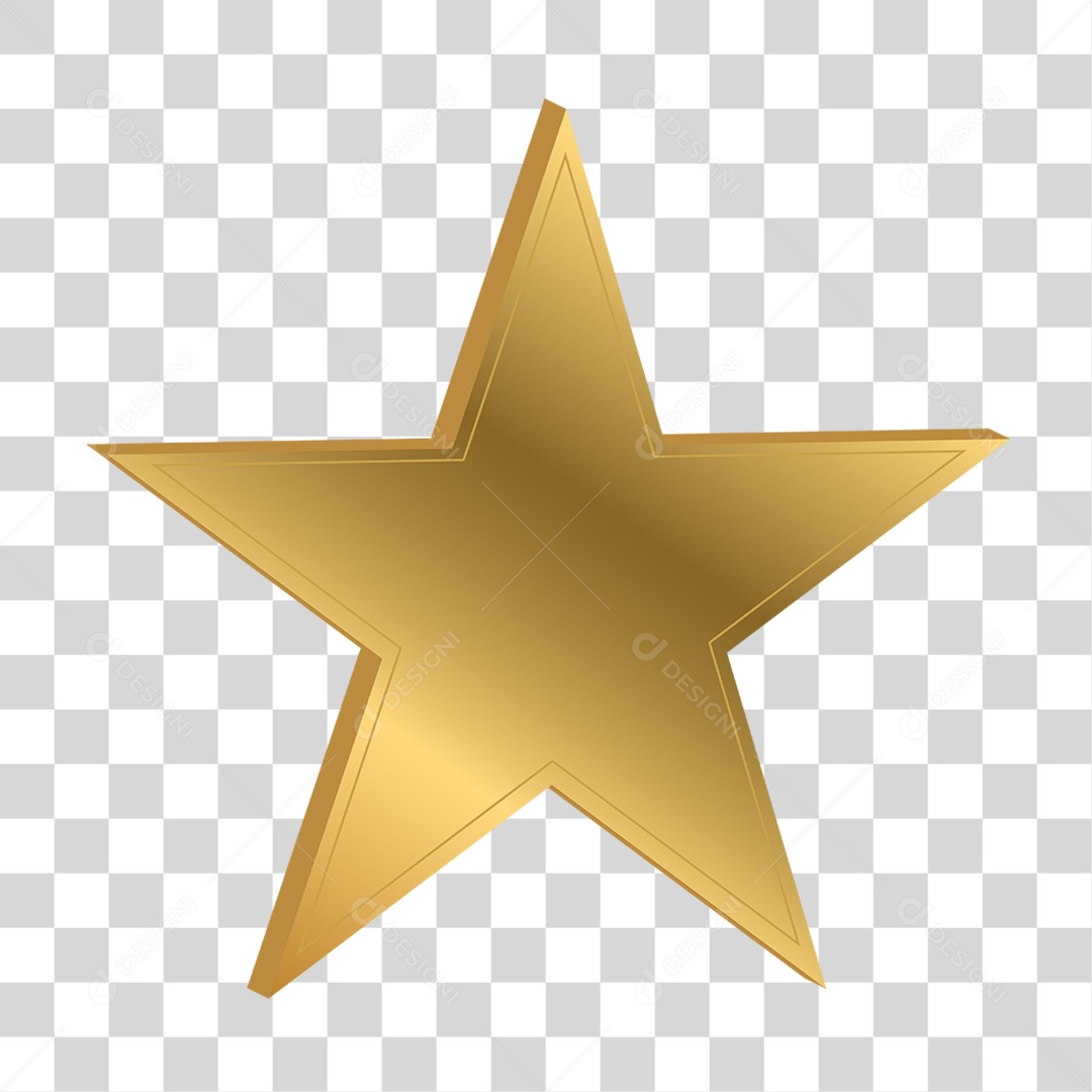 Estrela Dourada Enfeites Natalinos PNG Transparente