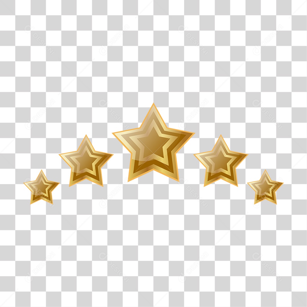 Estrelas Douradas Enfeites Natalinos PNG Transparente