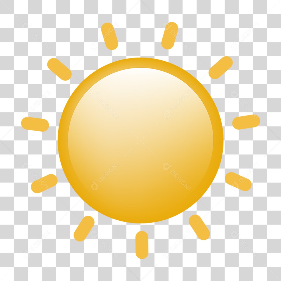 Sol Amarelo Brilhando PNG Transparente