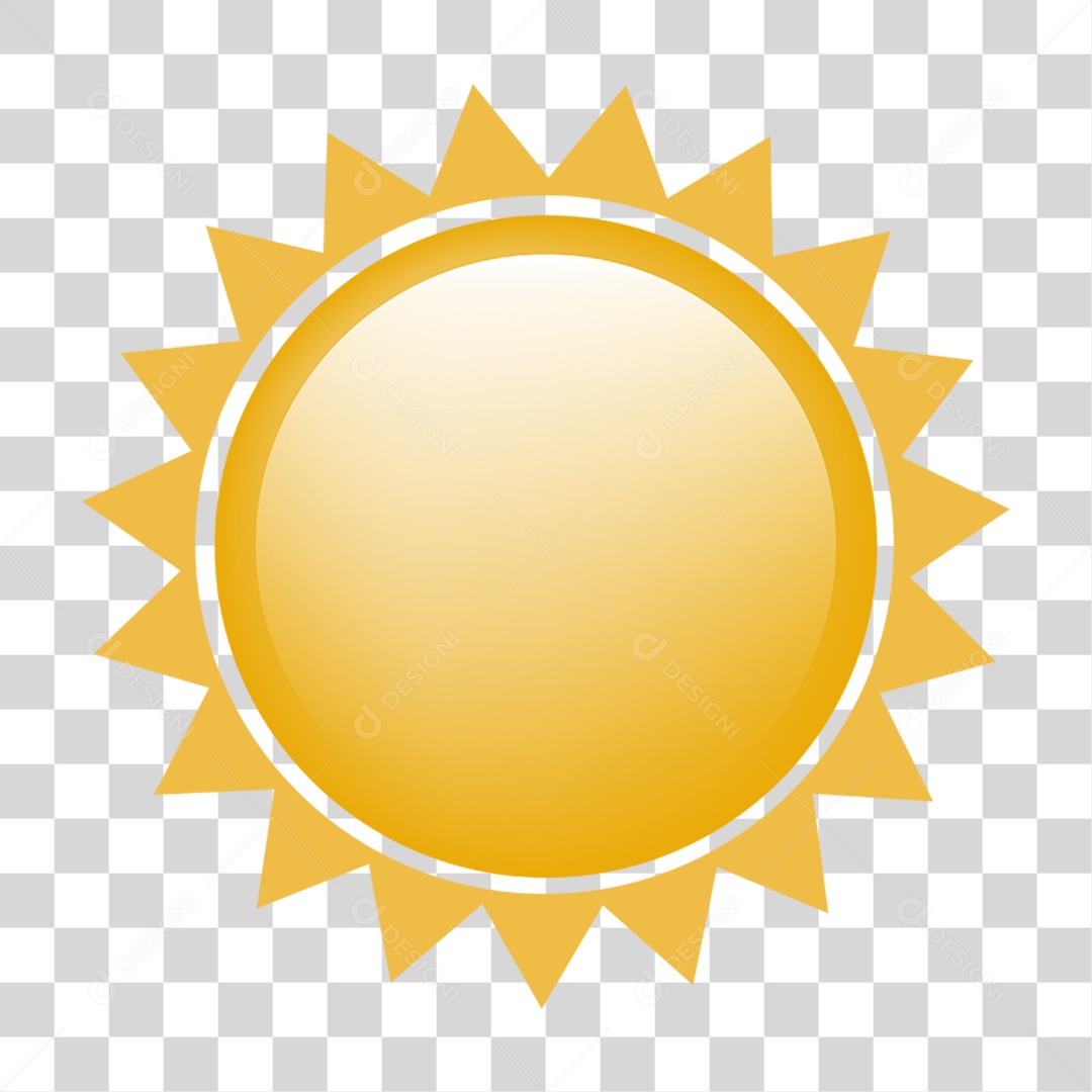Sol Amarelo Brilhando PNG Transparente