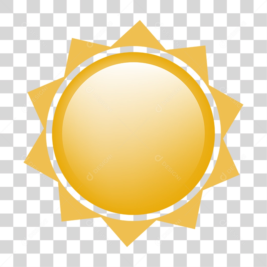 Sol Amarelo Brilhando PNG Transparente