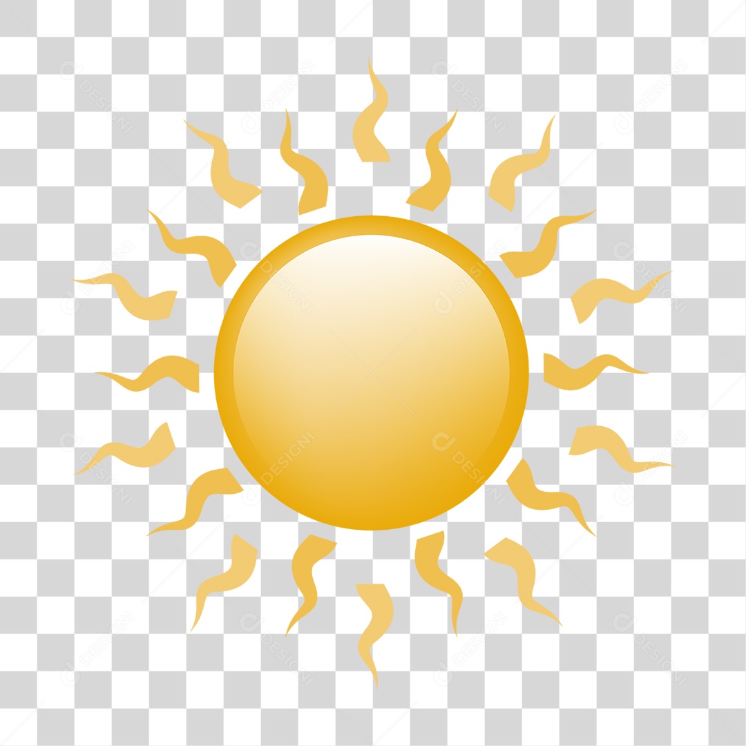 Sol Amarelo Brilhando PNG Transparente