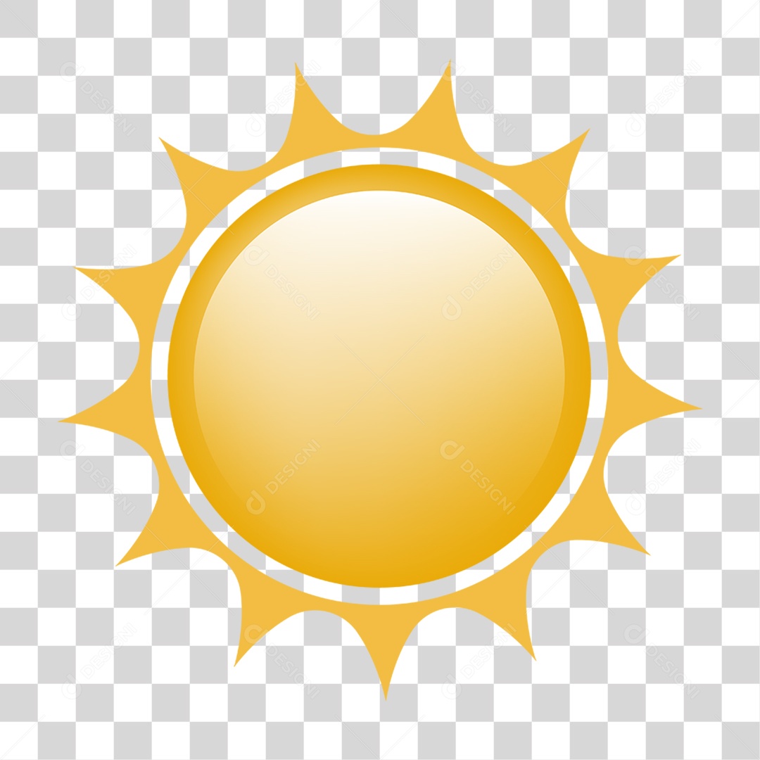 Sol Amarelo Brilhando PNG Transparente