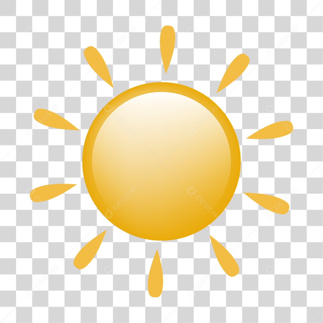 Sol Amarelo Brilhando PNG Transparente