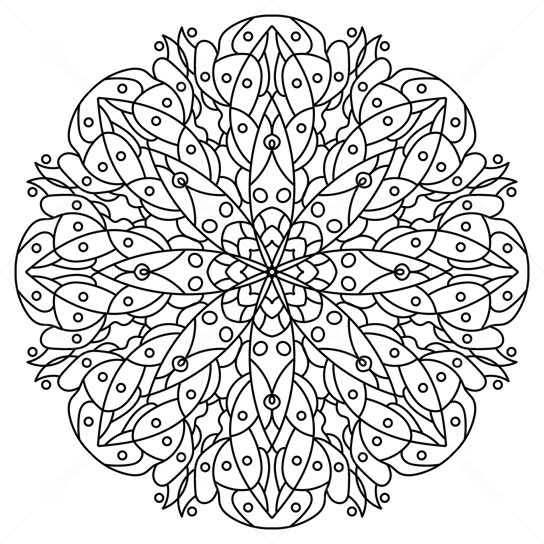 Mandala de contorno para livro de colorir