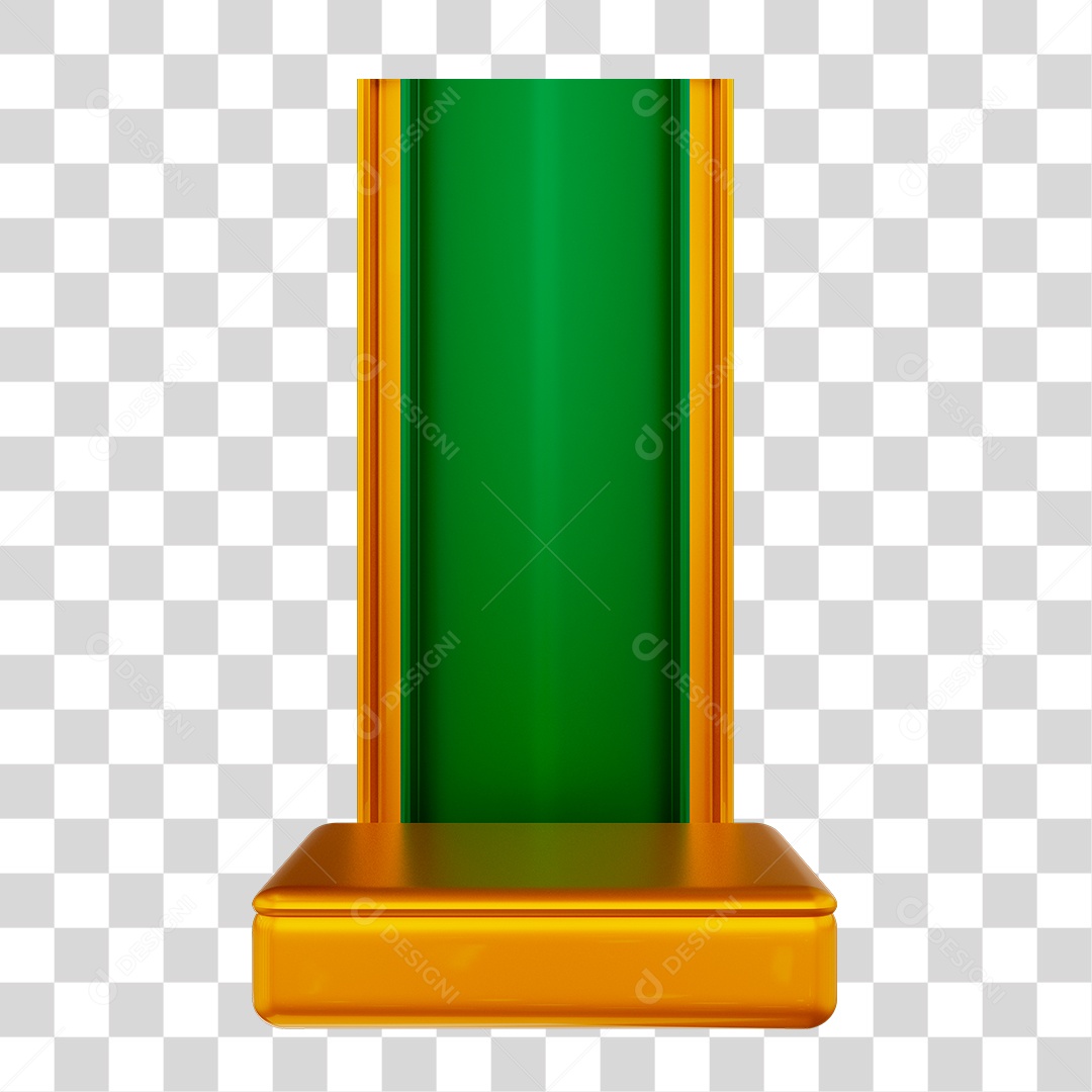 Podium 3D Verde e Amarelo Para Composições PNG Transparente