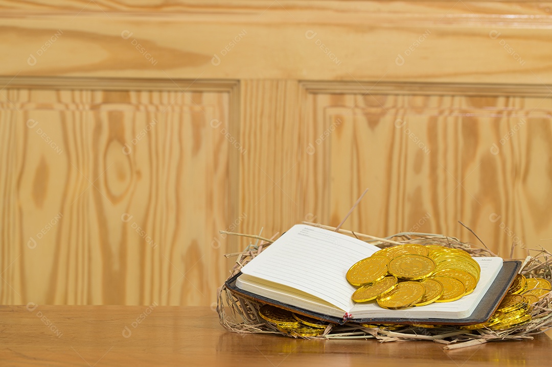 A ideia de ganhar dinheiro, arrecadar dinheiro é colocada em um canudo.