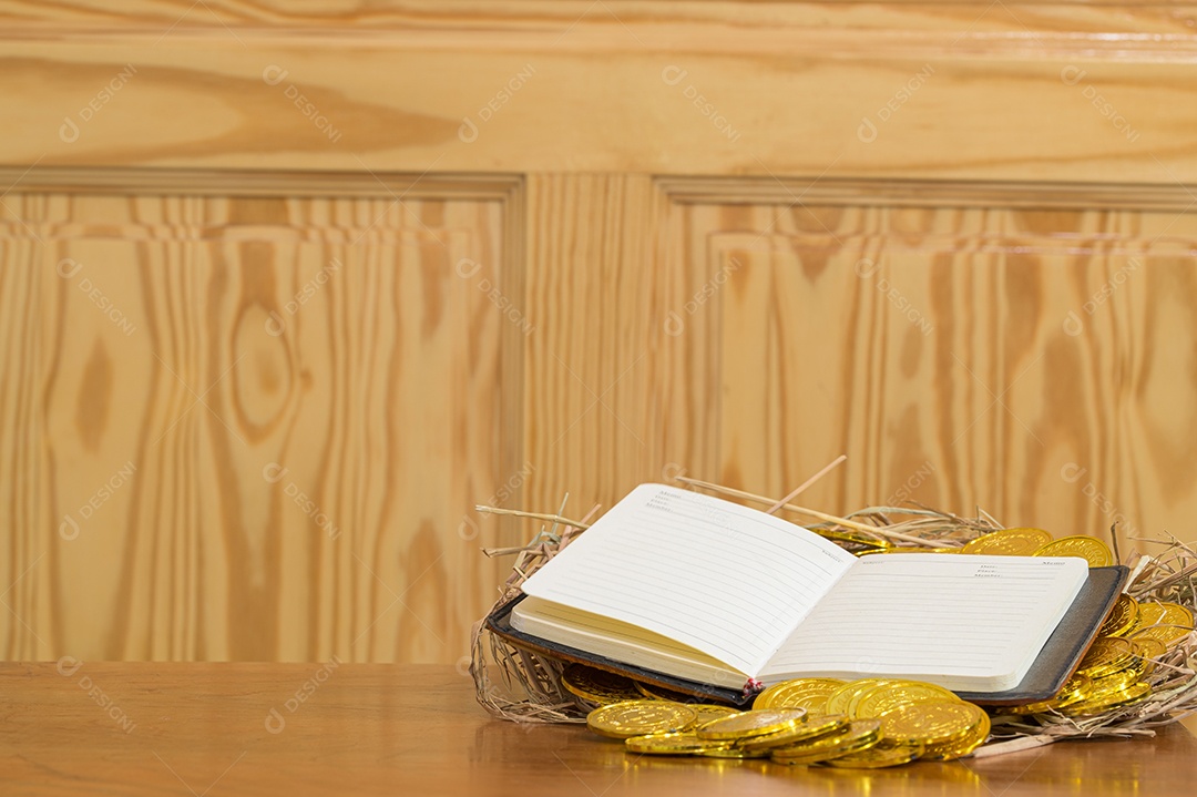 A ideia de ganhar dinheiro, arrecadar dinheiro é colocada em um canudo.