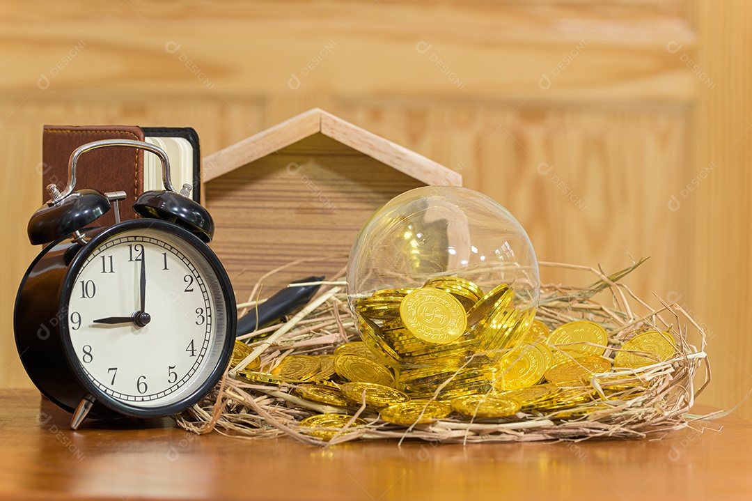 Conceito de economia de dinheiro Desfoque verde bokeh de fundo