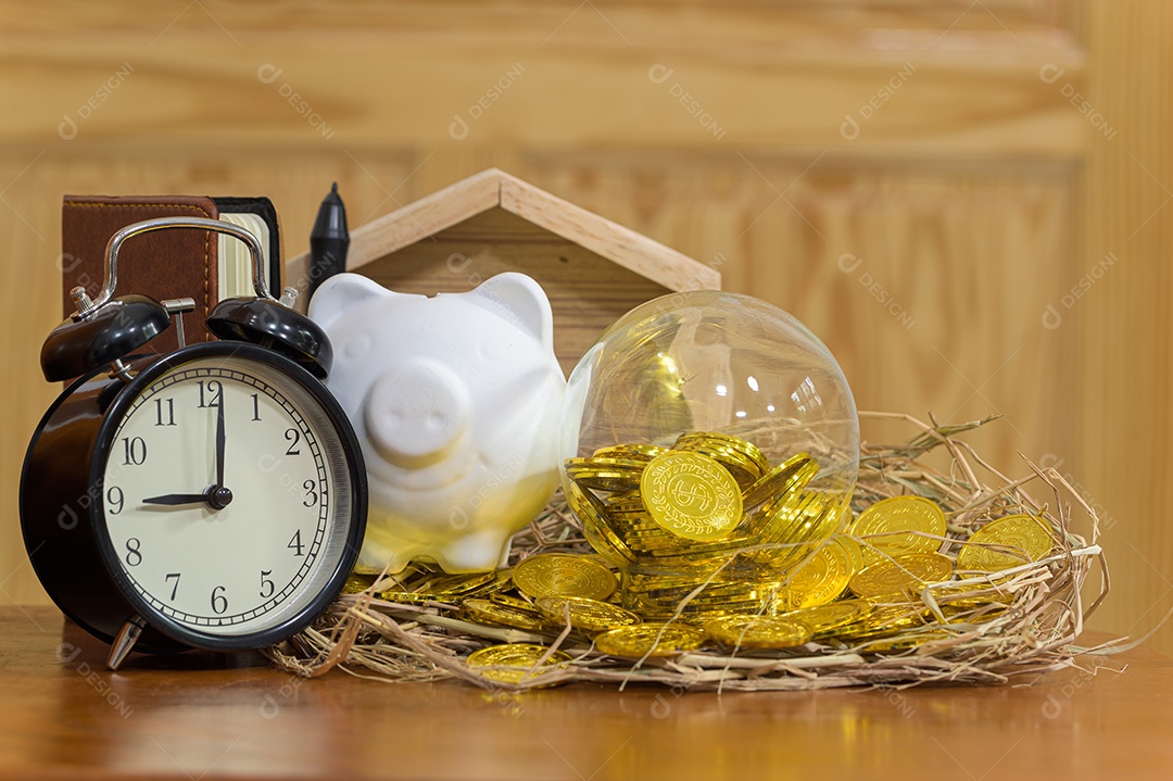 Conceito de economia de dinheiro Desfoque verde bokeh de fundo