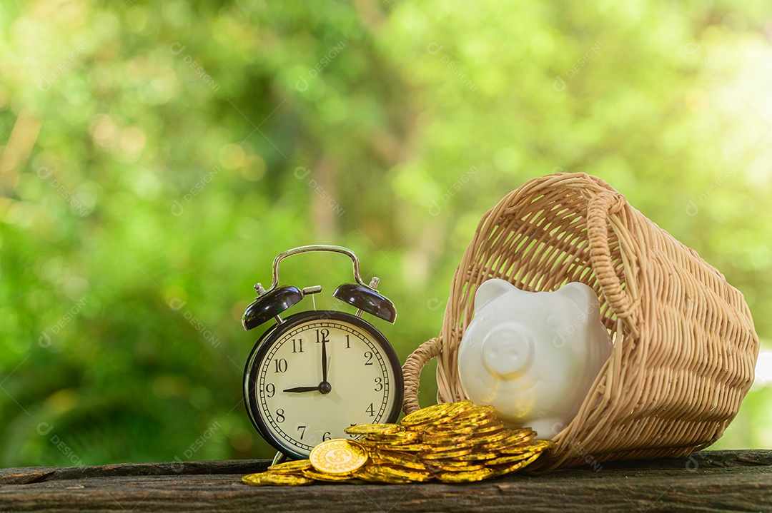 Conceito de economia de dinheiro Desfoque verde bokeh de fundo