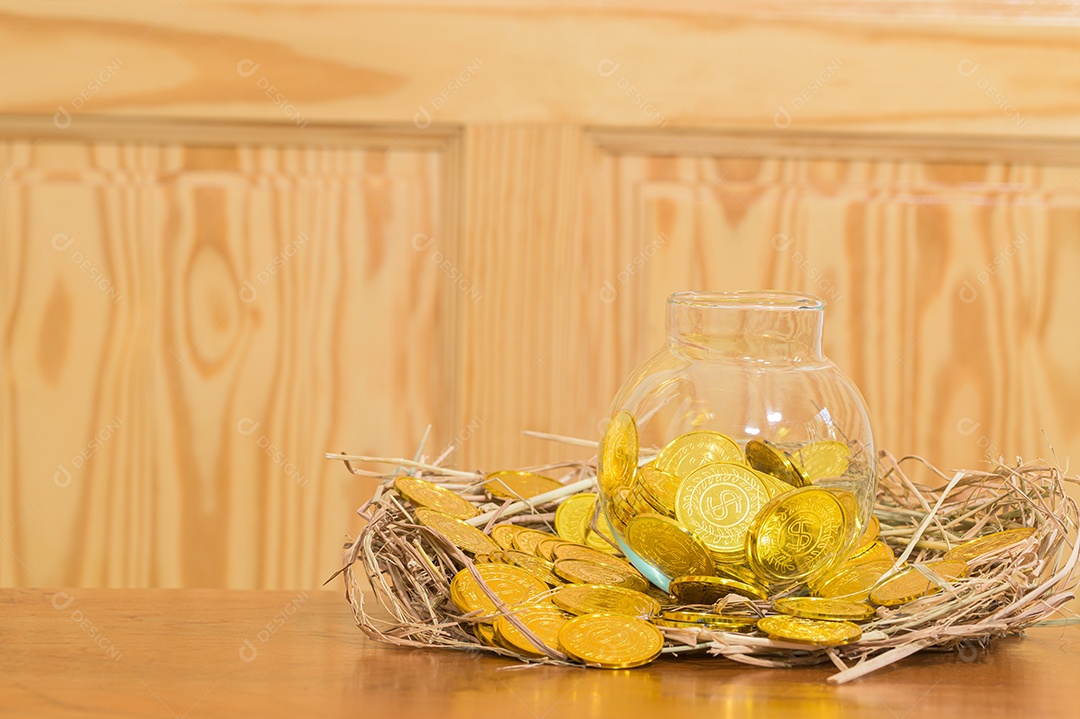 Conceito de economia de dinheiro Desfoque verde bokeh de fundo