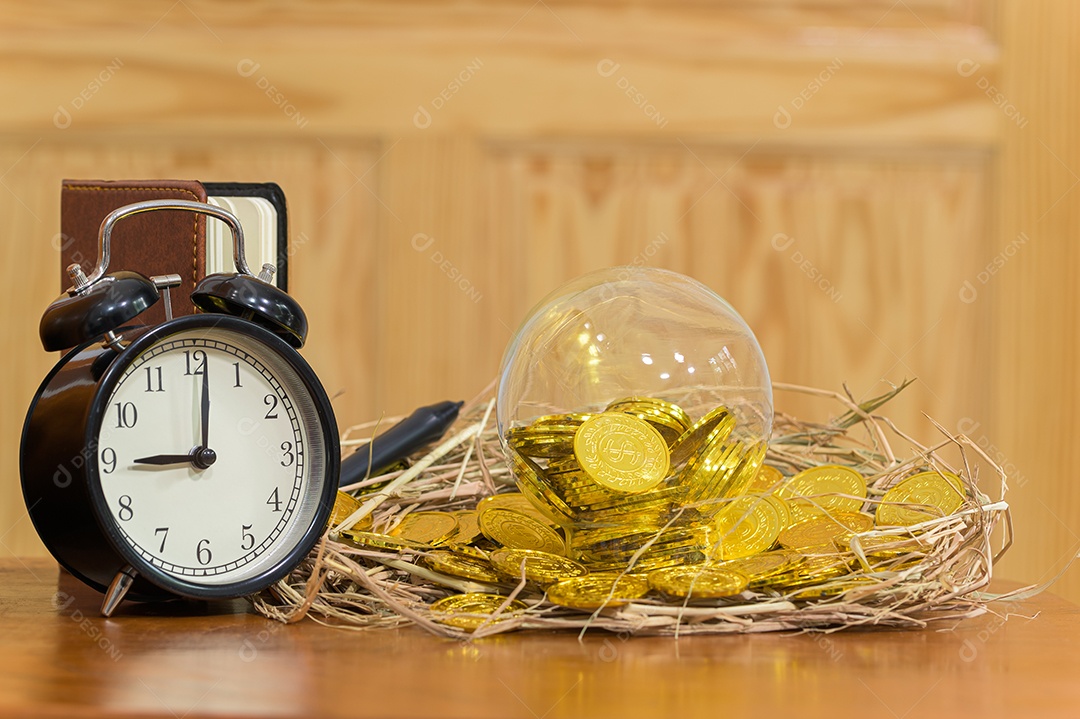 Conceito de economia de dinheiro Desfoque verde bokeh de fundo