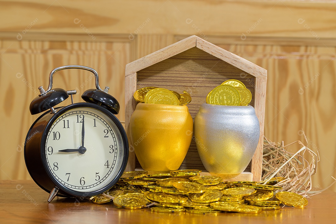 Conceito de economia de dinheiro Desfoque verde bokeh de fundo