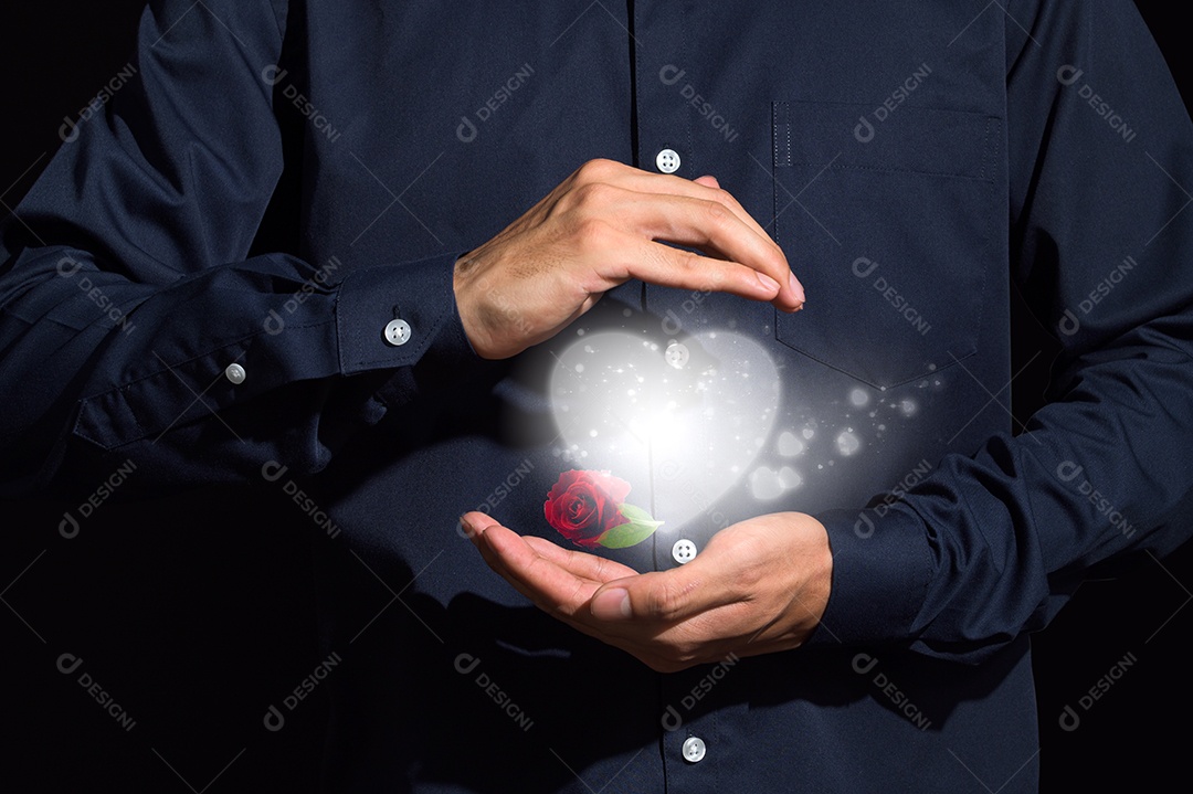 Conceito de amor de coração de dia dos namorados digital branco