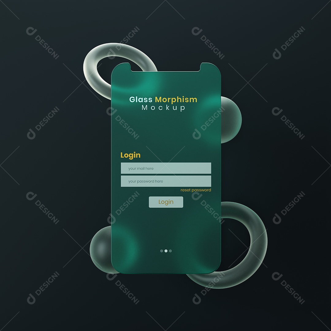 Textura de Vidro Mockup Tela Celular PSD