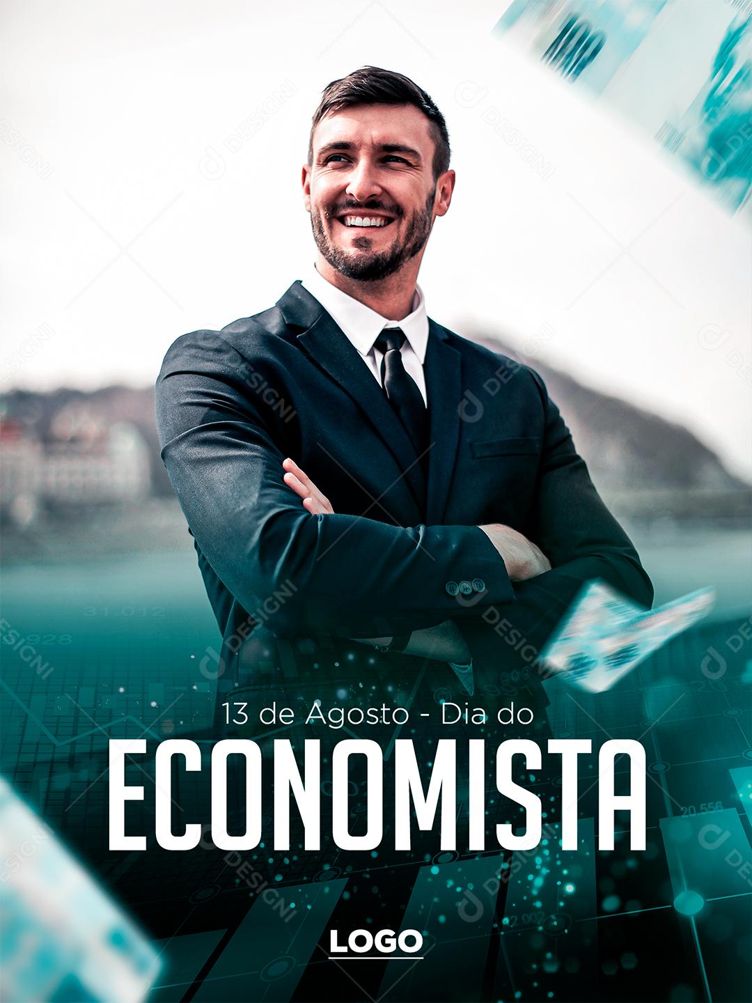 Dia do Economista 13 de  Agosto Social Media PSD Editável