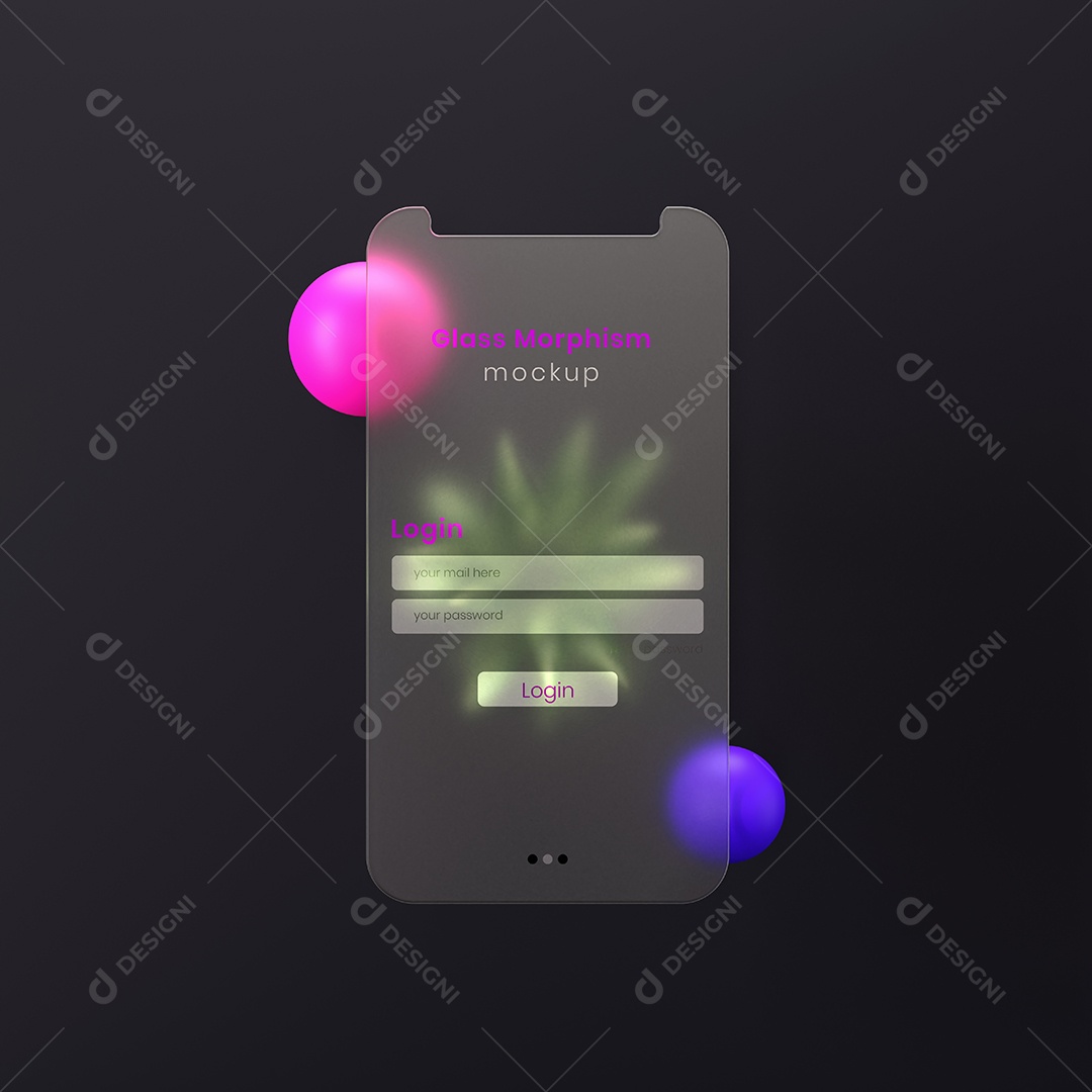 Textura de Vidro Mockup Tela Celular PSD