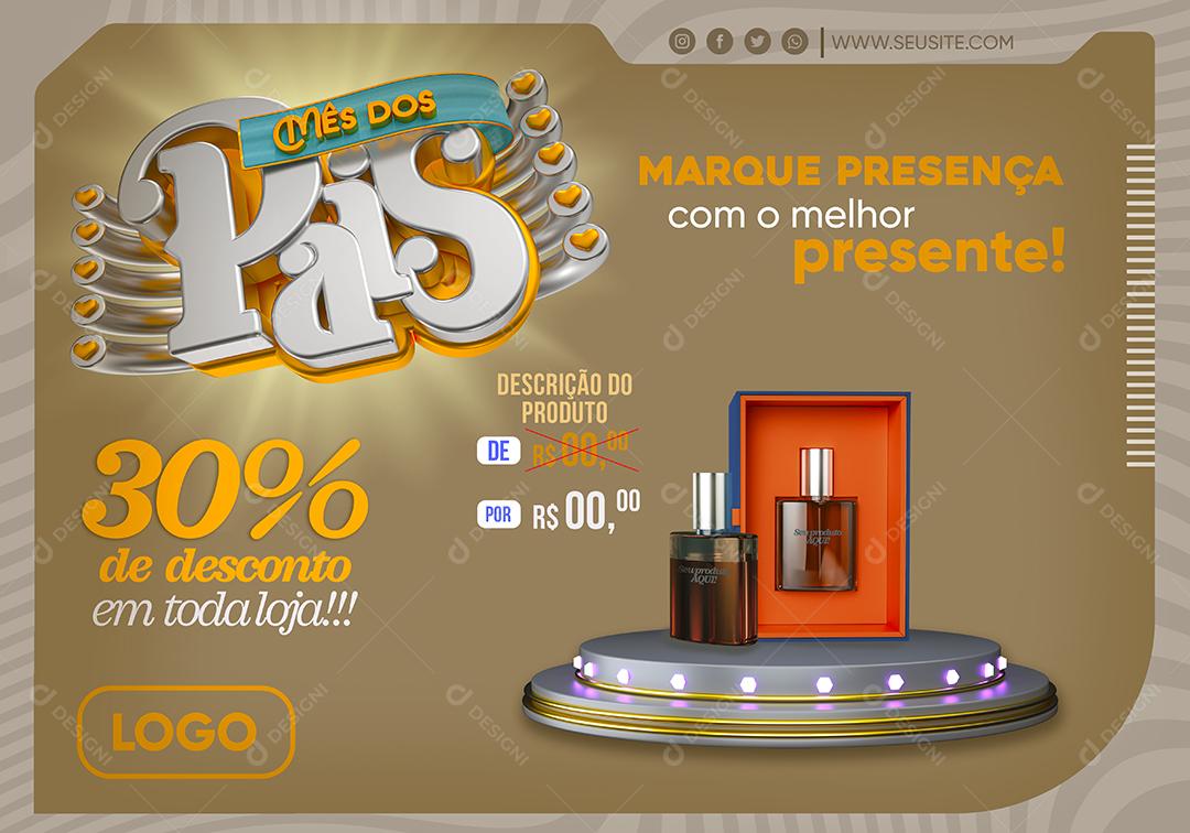 Mês dos Pais marque presença com o melhor presente Perfumaria Social Media PSD Editável