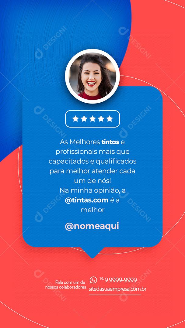 Feedback Loja de Tintas Atendimento de Qualidade Social Media PSD Editável