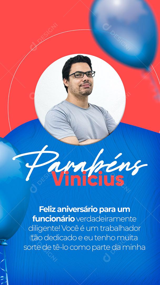 Story Loja de Tintas Feliz Aniversário Para um Funcionário Social Media PSD Editável