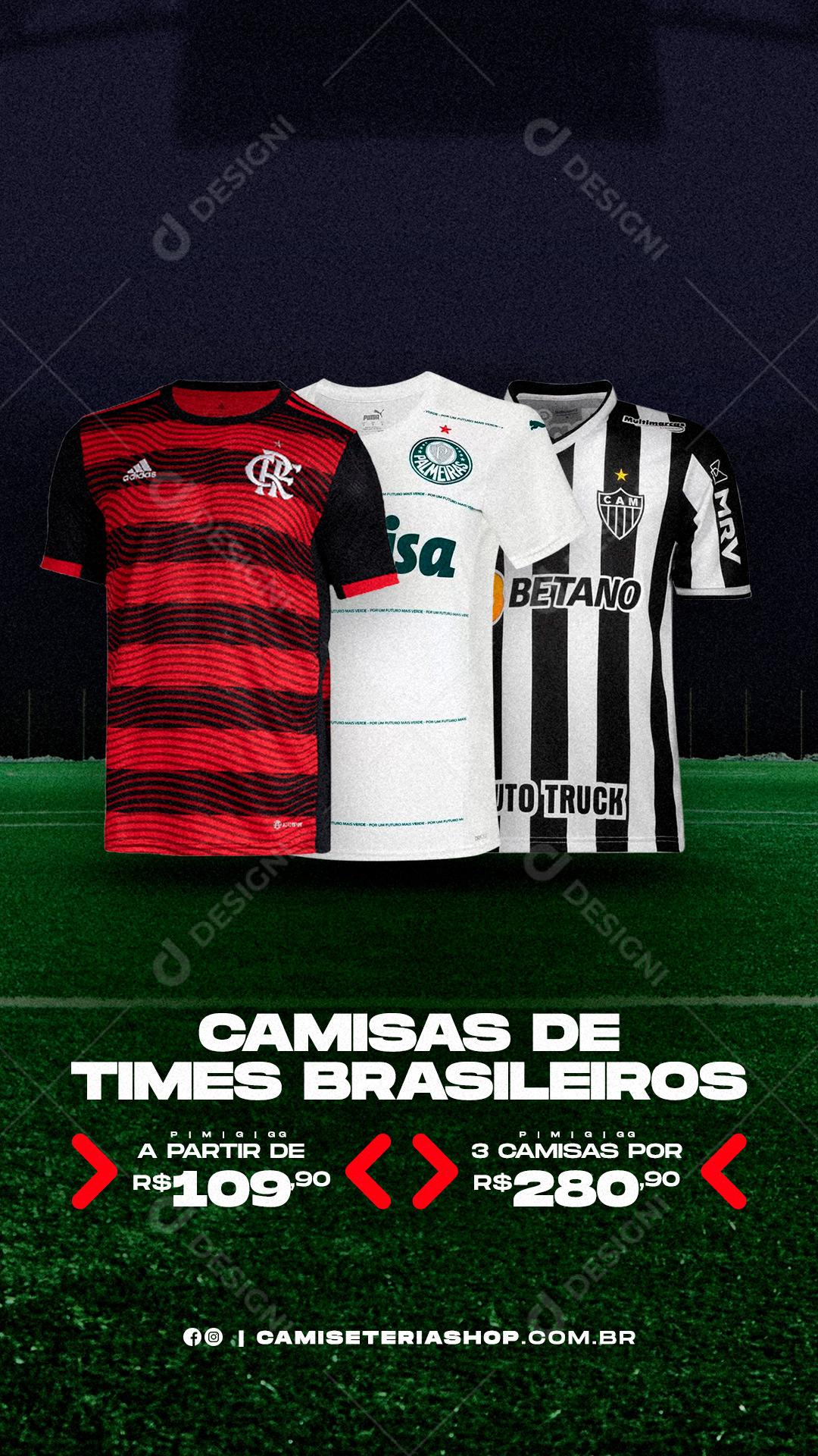 Story Brazilian Team Shirts Social Media Store Editable PSD