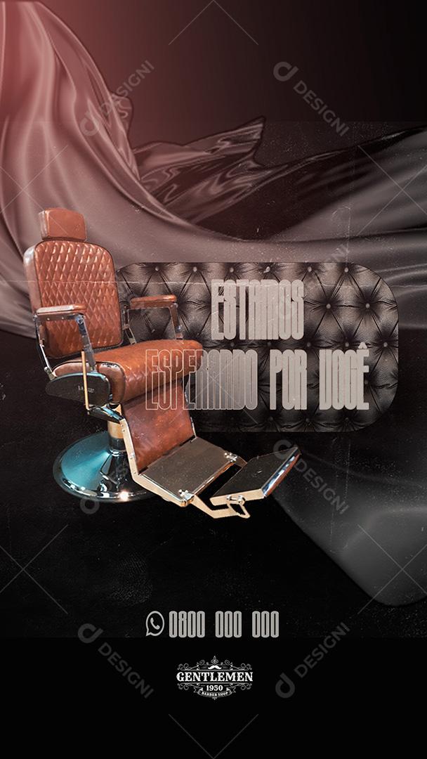 Story Barbearia We're Waiting For You Social Media Editable PSD