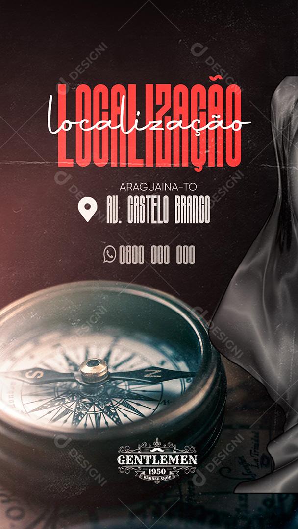 Social Media Story Barbearia Localização PSD Editável