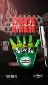 Social Media Story Barbearia Navalha Afiada e Cerveja Gelada PSD Editável