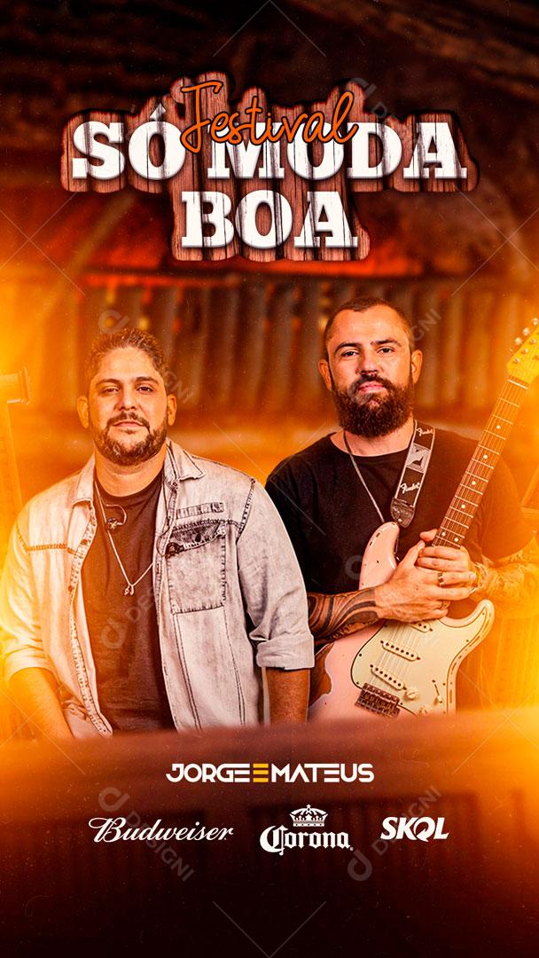 Flyer Story Show Jorge e Mateus Só Modão Social Media PSD Editável