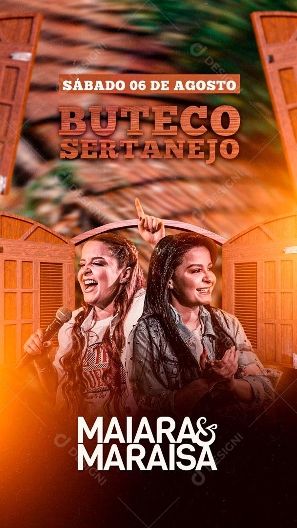 Flyer Story Boteco Sertanejo Maiara e Maraisa Social Media PSD Editável