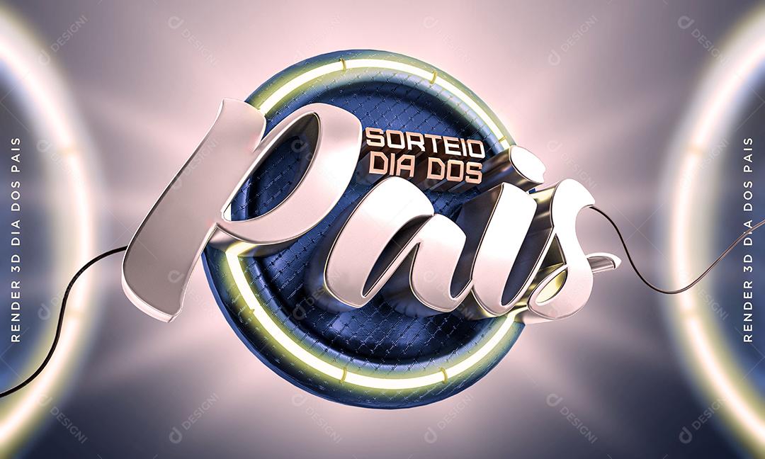 Sorteio Dia dos Pais Selo 3D para composição PSD