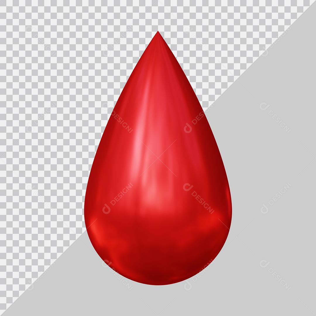 Gota de Sangue Ilustração 3D PSD