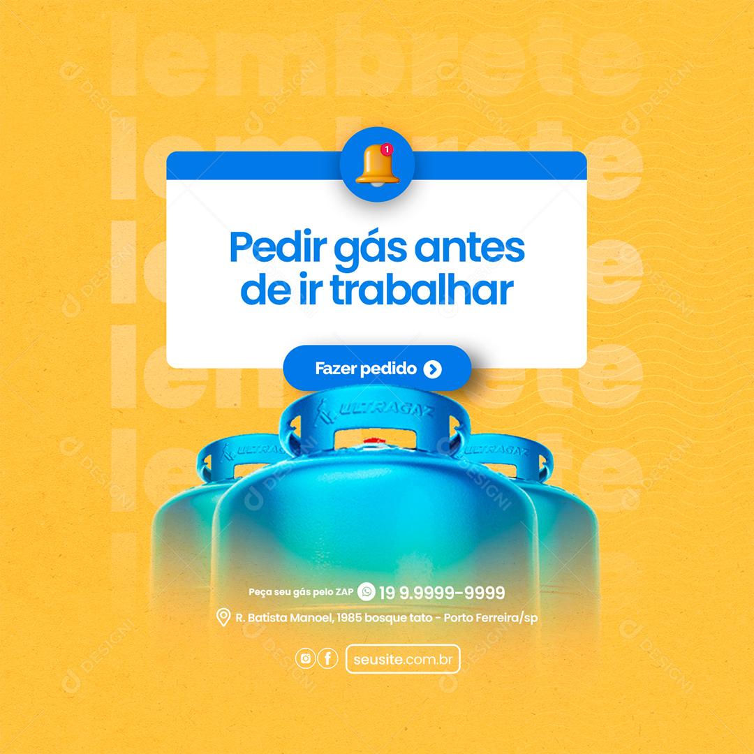 Pedir Gás antes de ir trabalhar Social Media PSD Editável