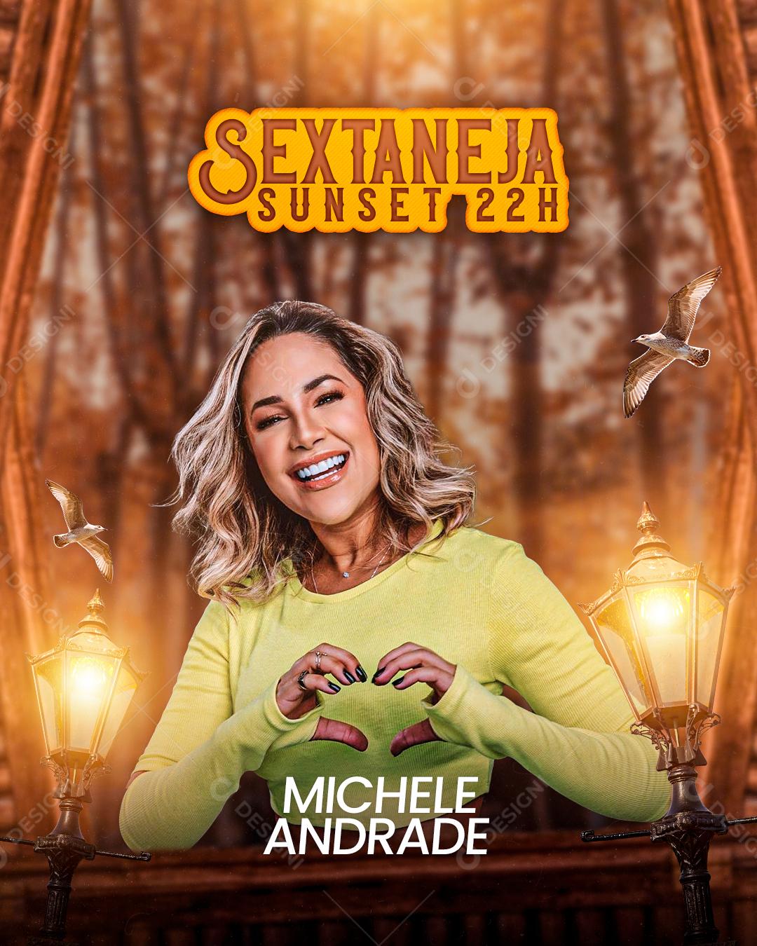 Flyer Sertanejo Michele Andrade Social Media PSD Editável