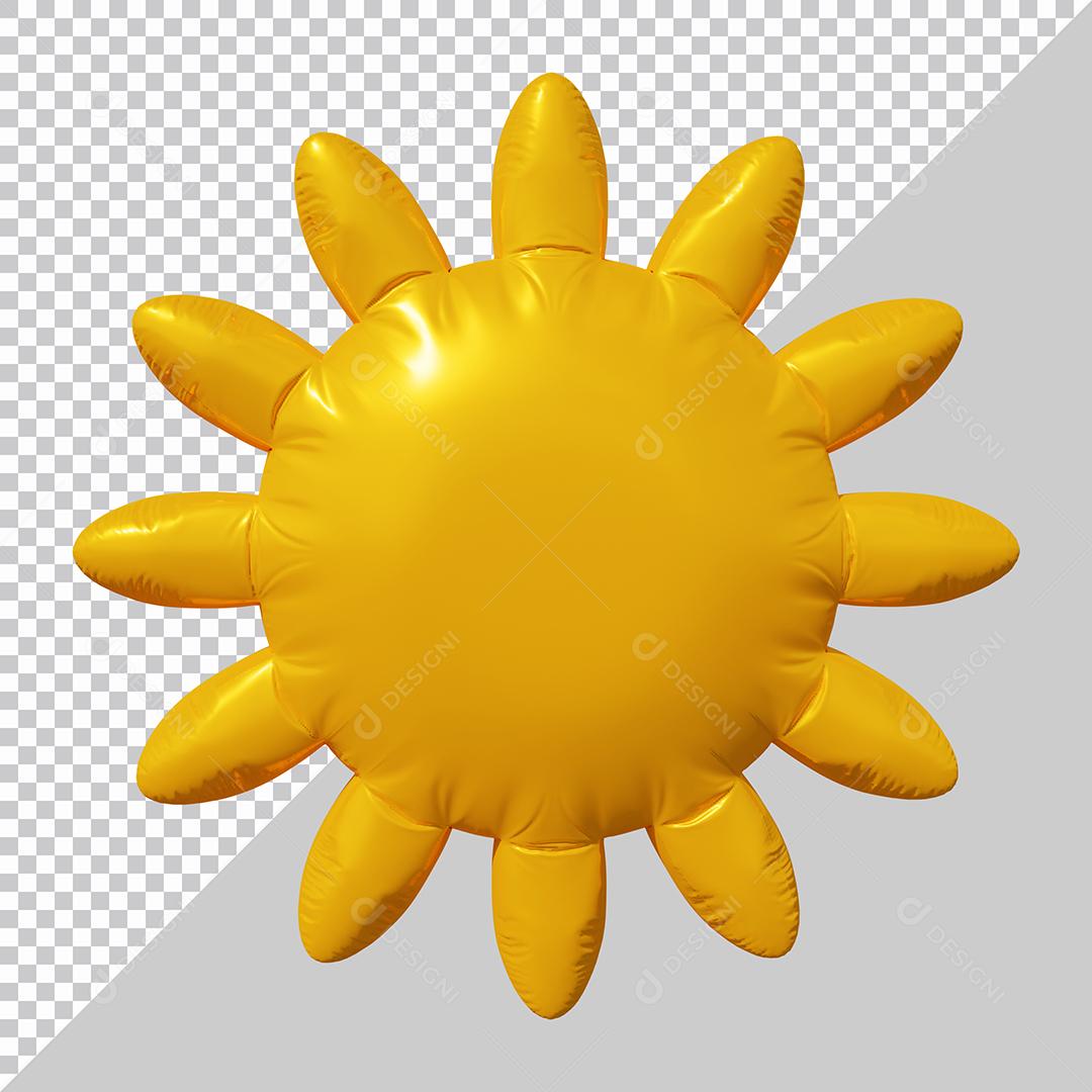 Sol de verão Ilustração 3D PSD
