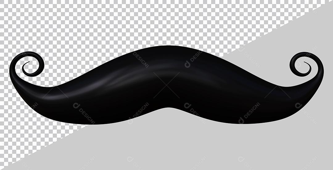 Modern Style Father's Day Mustache 3D Illustration PSD