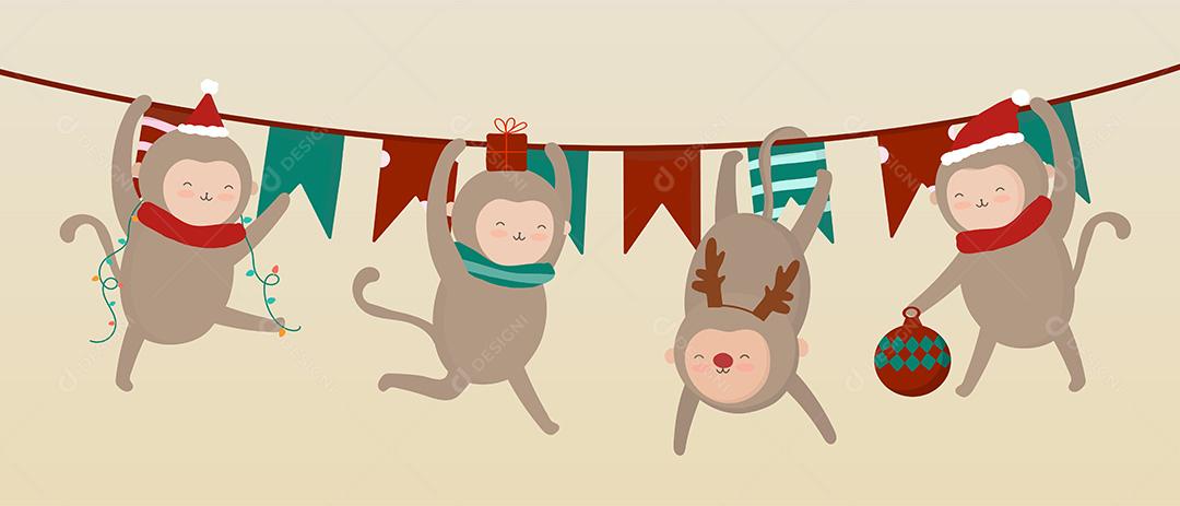 Animal em atividade natalina Vetores EPS