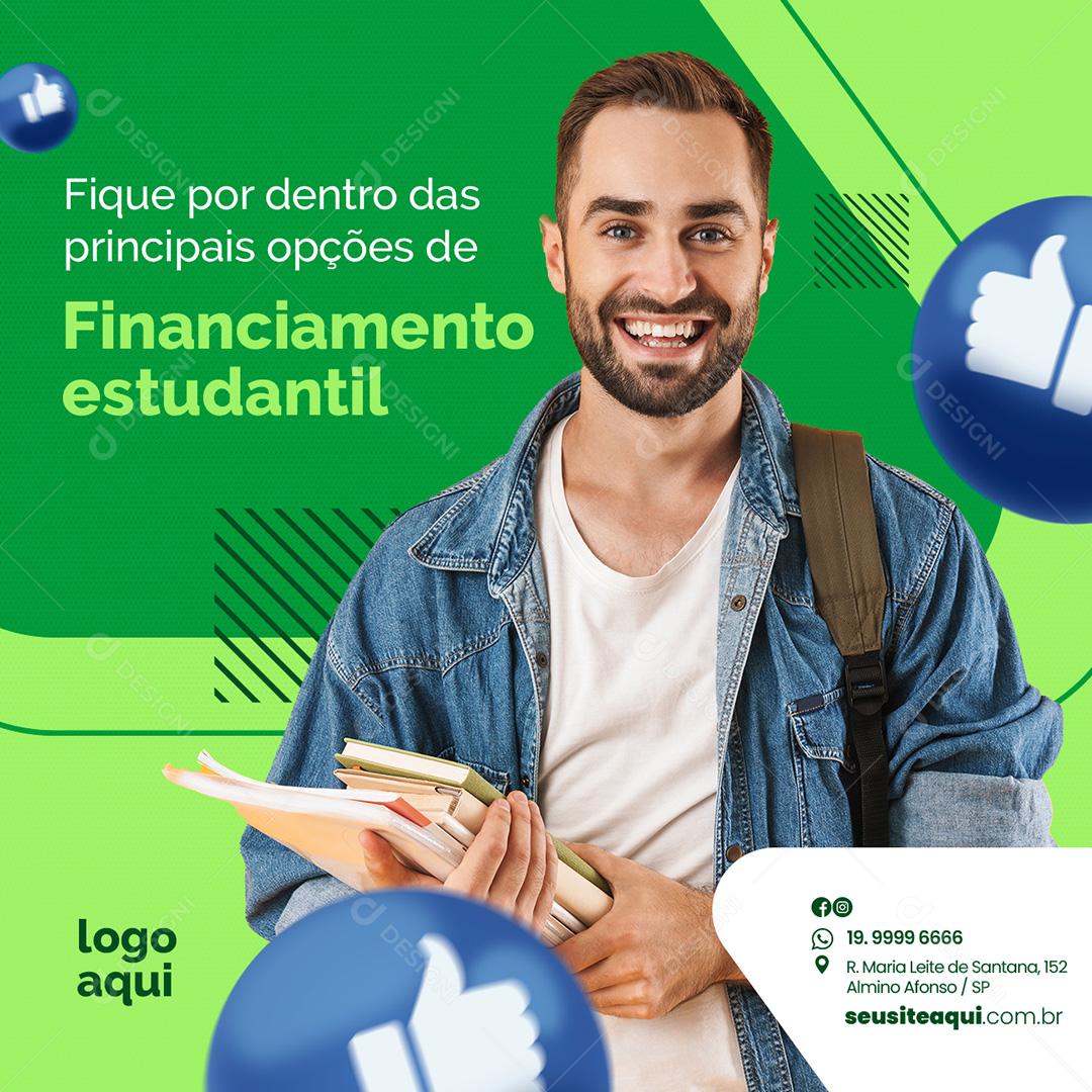 Social Media Fique Por Dentro Das Principais Opção de Financiamento Estudantil PSD Editável